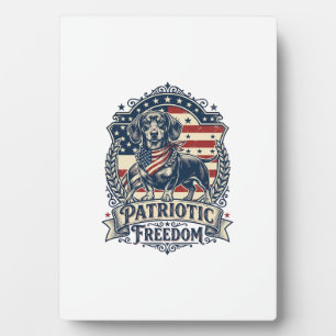Patriottische Dachshund Vector Grafische T-shirt_1 Fotoplaat