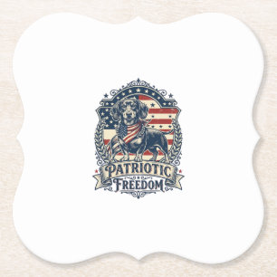Patriottische Dachshund Vector Grafische T-shirt_1 Kartonnen Onderzetters