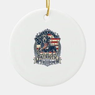 Patriottische Dachshund Vector Grafische T-shirt_1 Keramisch Ornament