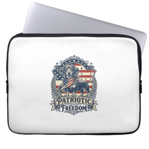 Patriottische Dachshund Vector Grafische T-shirt_1 Laptop Sleeve