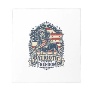 Patriottische Dachshund Vector Grafische T-shirt_1 Notitieblok