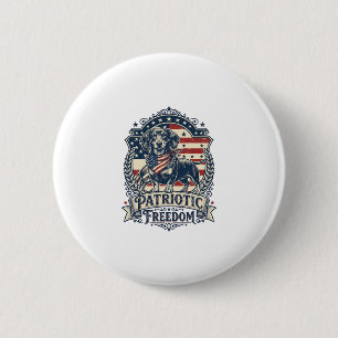 Patriottische Dachshund Vector Grafische T-shirt_1 Ronde Button 5,7 Cm
