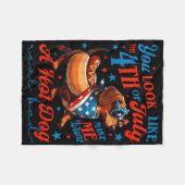 Patriottische Dachshund Vierde Juli 4e Vlag Schatt Fleece Deken (Voorkant (Horizontaal))