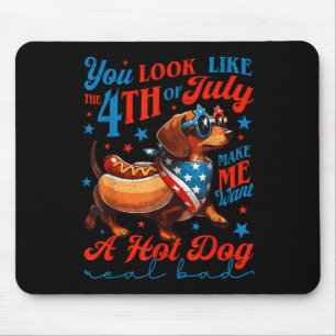 Patriottische Dachshund Vierde Juli 4e Vlag Schatt Muismat