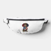 Patriottische Dachshund Vintage Gravure Vector Ont Heuptasje (Liggend)