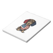Patriottische Dachshund Vintage Gravure Vector Ont Notitieblok (Linkerzijde)