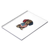Patriottische Dachshund Vintage Gravure Vector Ont Notitieboek (Linkerzijde)