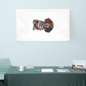 Patriottische Dachshund Vintage Gravure Vector Ont Spandoek (Beurs)