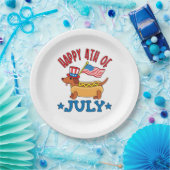 Patriottische Dachshund Wiener Dog Vierde juli Papieren Bordje (Feest)