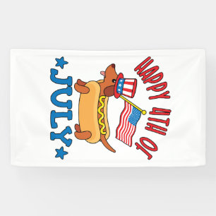 Patriottische Dachshund Wiener Dog Vierde juli Spandoek
