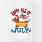 Patriottische Dachshund Wiener Dog Vierde juli Spandoek (Verticaal)