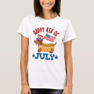 Patriottische Dachshund Wiener Dog Vierde juli T-shirt