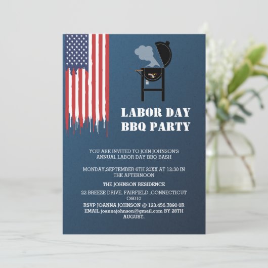 Patriottische Dag BBQ Party Kaart (Staand voorkant)