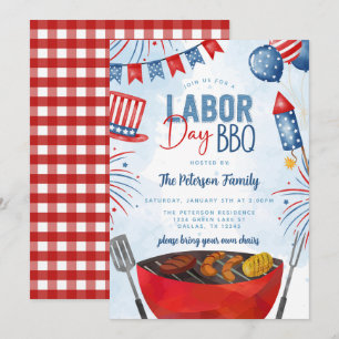 Patriottische Dag BBQ Party Kaart