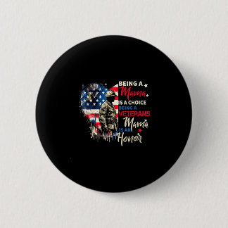 Patriottische dag voor veteranen als mama van een ronde button 5,7 cm