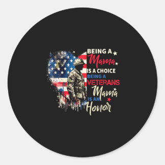 Patriottische dag voor veteranen als mama van een ronde sticker