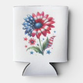 Patriottische Daisy Onafhankelijkheidsdag Blikjeskoeler (Voorkant)