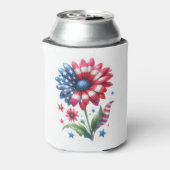 Patriottische Daisy Onafhankelijkheidsdag Blikjeskoeler (Blikje Achterkant)