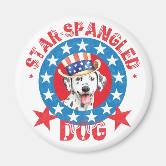 Patriottische Dalmatian Magneet (Voorkant)