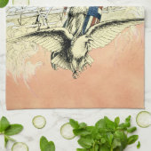 patriottische dame, Eagle met Amerikaanse vlag Theedoek (Gevouwen)