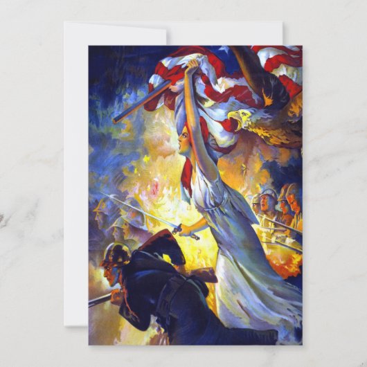 patriottische dame liberty American Flag Eagle (Voorkant)