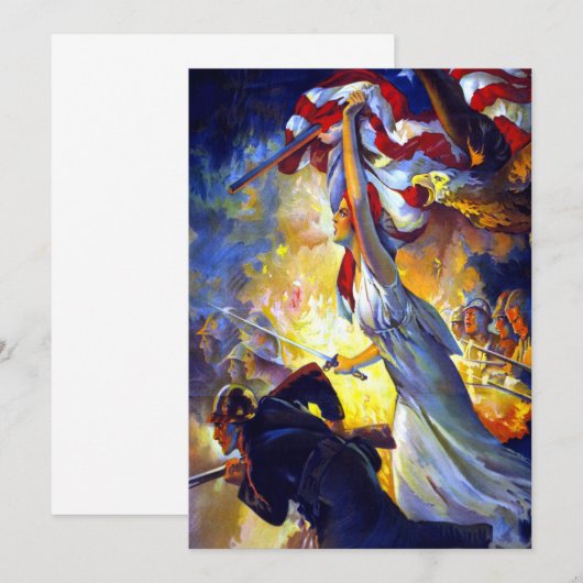  patriottische dame liberty American Flag Eagle (Voorkant / Achterkant)