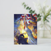  patriottische dame liberty American Flag Eagle Briefkaart (Staand voorkant)