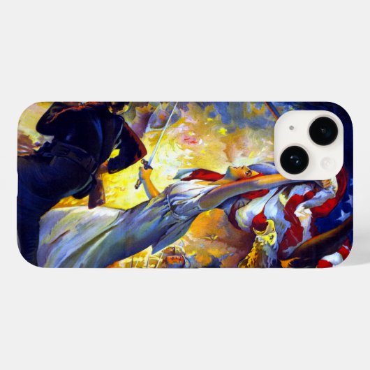  patriottische dame liberty American Flag Eagle Case-Mate iPhone Case (Achterkant (horizontaal))