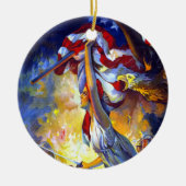  patriottische dame liberty American Flag Eagle Keramisch Ornament (Voorkant)