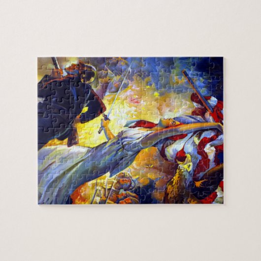  patriottische dame liberty American Flag Eagle Legpuzzel (Horizontaal)