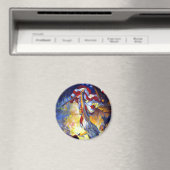  patriottische dame liberty American Flag Eagle Magneet (Insitu (Vaatwasser))