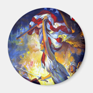  patriottische dame liberty American Flag Eagle Magneet