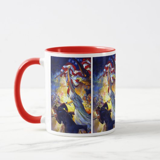  patriottische dame liberty American Flag Eagle Mok (Links)