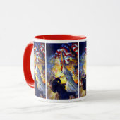 patriottische dame liberty American Flag Eagle Mok (Voorkant links)