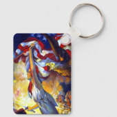  patriottische dame liberty American Flag Eagle Sleutelhanger (Achterkant)