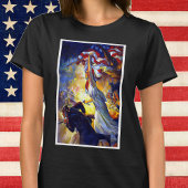  patriottische dame liberty American Flag Eagle T-shirt