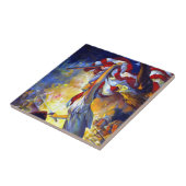  patriottische dame liberty American Flag Eagle Tegeltje (Zijkant)