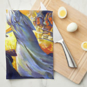  patriottische dame liberty American Flag Eagle Theedoek (Quarter Fold)