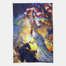  patriottische dame liberty American Flag Eagle Theedoek