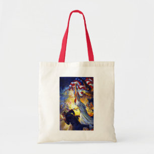 patriottische dame liberty American Flag Eagle Tote Bag