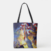 patriottische dame liberty American Flag Eagle Tote Bag (Achterkant)