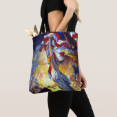 patriottische dame liberty American Flag Eagle Tote Bag (Dichtbij)