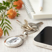  patriottische dame met Amerikaanse vlag Sleutelhanger (Zijkant)