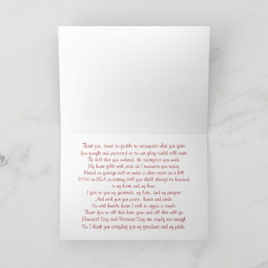 Patriottische dank bedankkaart (Binnen)