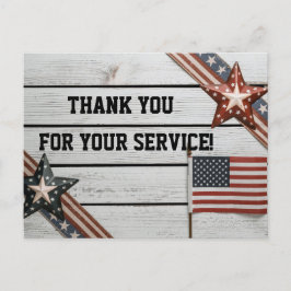 Patriottische Dank je voor je dienst Briefkaart