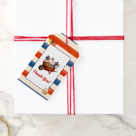 Patriottische Dank Je Wel Vuurwerk Cupcake Aquarel Cadeaulabel