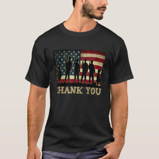 Patriottische Dank U Soldaten En Veteranen Amerika T-shirt