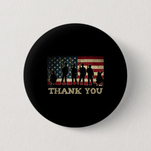 Patriottische dank u soldaten veteranen Amerikaans Ronde Button 5,7 Cm