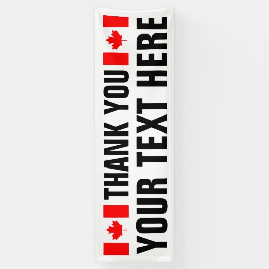 Patriottische dank u teken banner met Canadese vla (Verticaal)