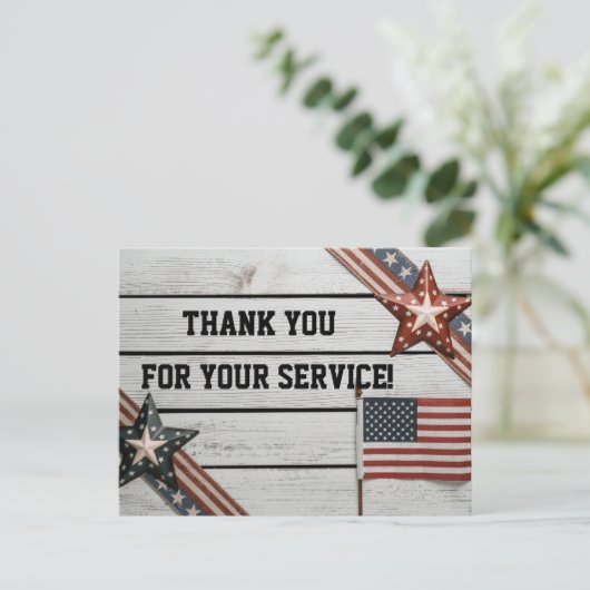 Patriottische dank voor uw inzet briefkaart (Staand voorkant)